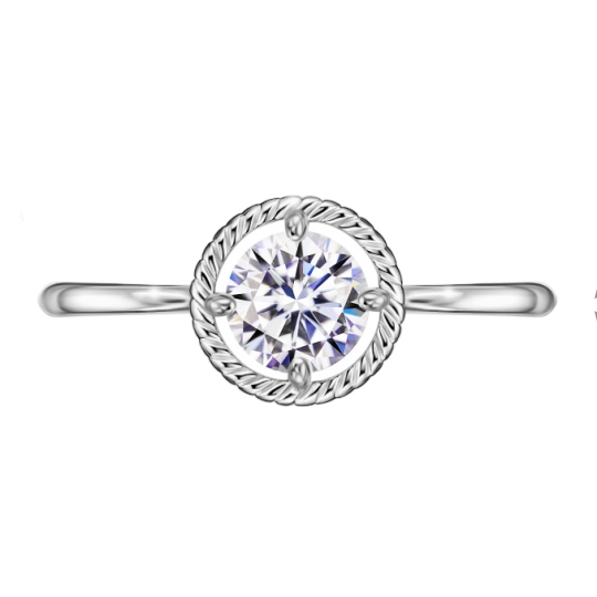 Кольцо из серебра с фианитом