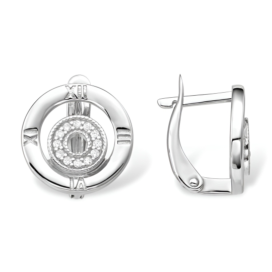 Серьги из серебра с фианитами