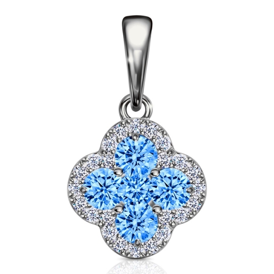 Подвеска из серебра с ювелирными кристаллами и фианитами