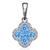 Подвеска из серебра с ювелирными кристаллами и фианитами