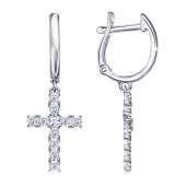 Серьги из серебра с фианитами