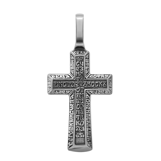 Подвеска-крест из серебра с чернением