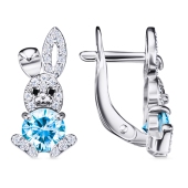 Серьги из серебра с фианитами