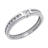 Кольцо из серебра с фианитами