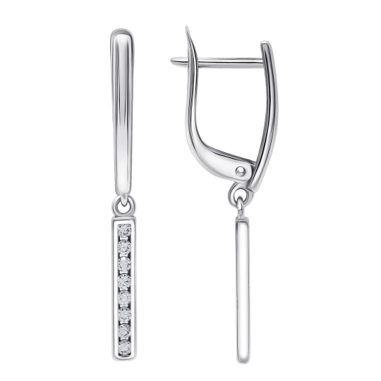 Серьги из серебра с фианитами