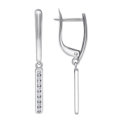 Серьги из серебра с фианитами