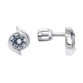 Серьги из серебра с фианитами