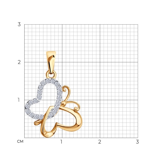 Подвеска из золота с фианитами