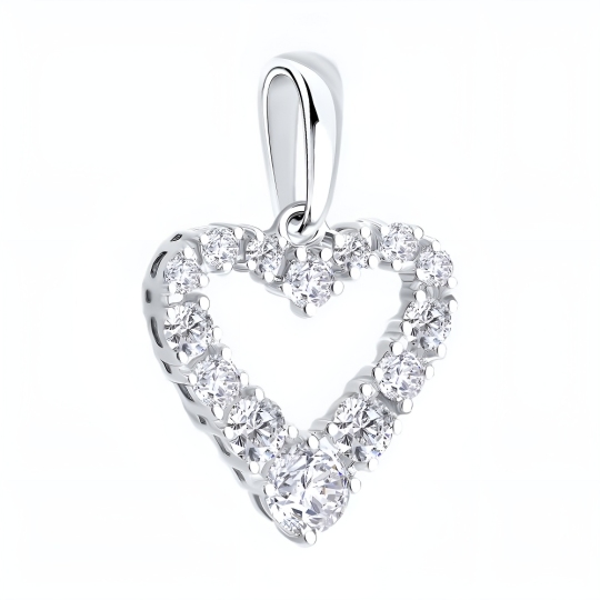 Подвеска из белого золота с фианитами