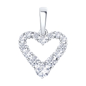 Подвеска из белого золота с фианитами