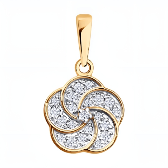 Подвеска из золота с фианитами