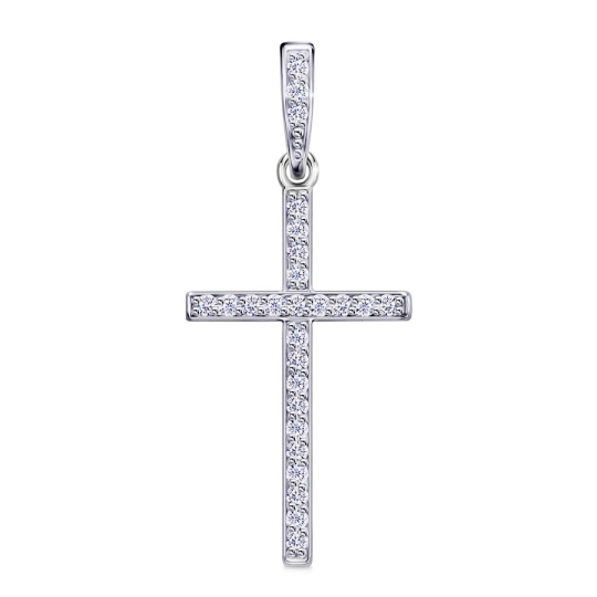 Подвеска из серебра с фианитами