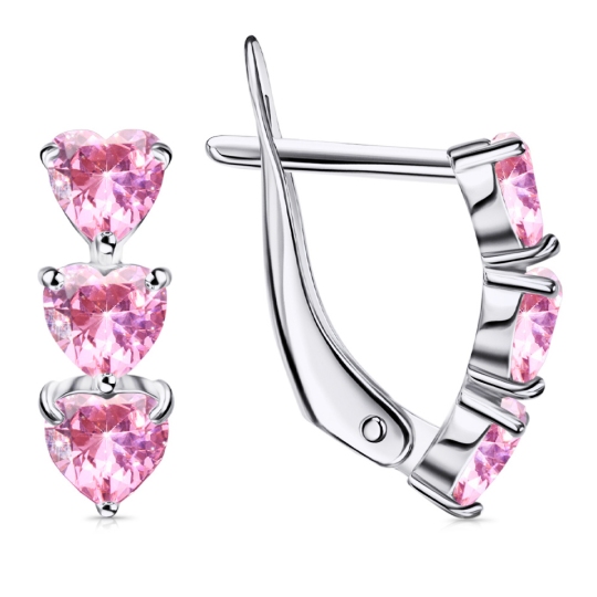 Серьги из серебра с ювелирными кристаллами