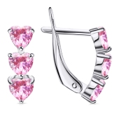 Серьги из серебра с ювелирными кристаллами