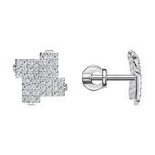 Серьги из серебра с фианитами