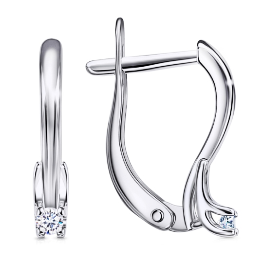 Серьги из серебра с фианитами