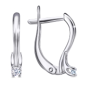 Серьги из серебра с фианитами