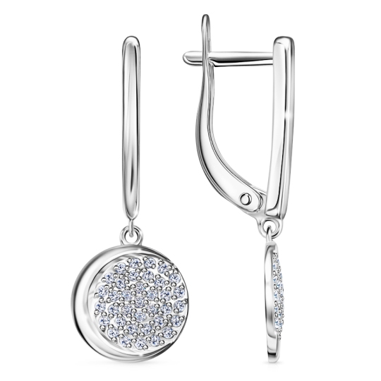 Серьги из серебра с фианитами