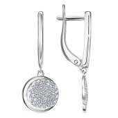 Серьги из серебра с фианитами