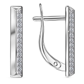 Серьги из серебра с фианитами