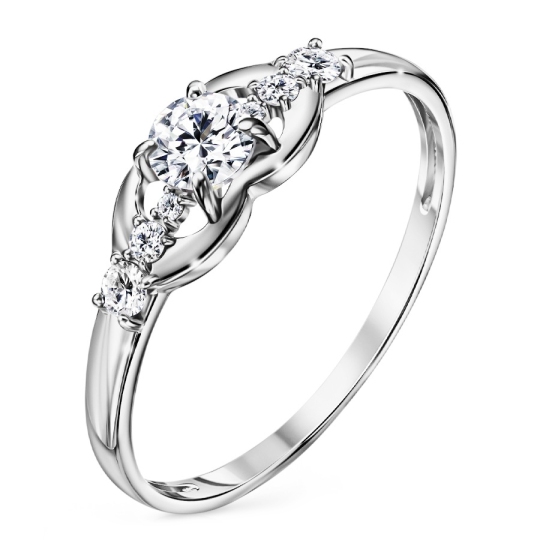 Кольцо из серебра с фианитами