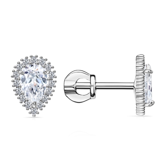 Серьги из серебра с фианитами