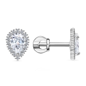 Серьги из серебра с фианитами