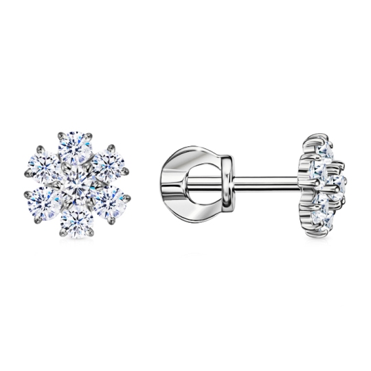 Серьги из серебра с фианитами