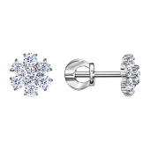 Серьги из серебра с фианитами