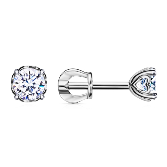 Серьги из серебра с фианитами