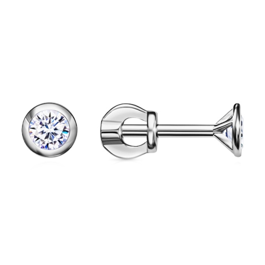 Серьги из серебра с фианитами