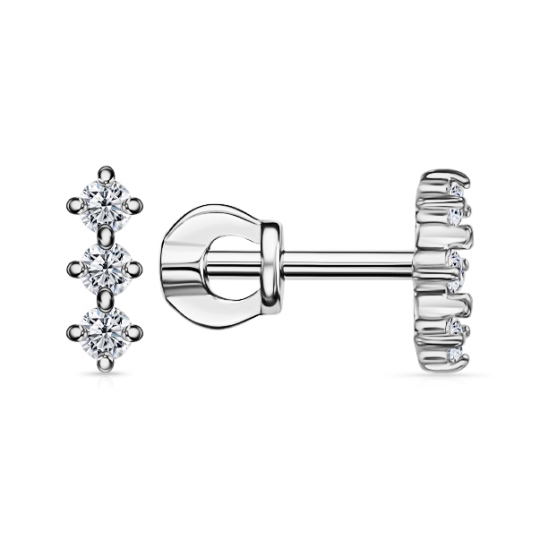 Серьги из серебра с фианитами