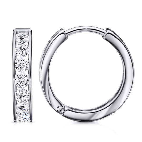 Серьги из серебра с фианитами