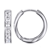 Серьги из серебра с фианитами