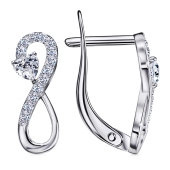 Серьги из серебра с фианитами