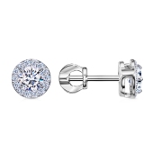 Серьги из серебра с фианитами