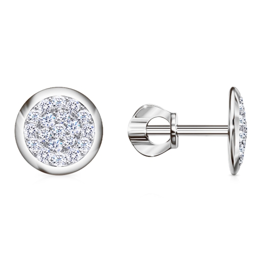 Серьги из серебра с фианитами