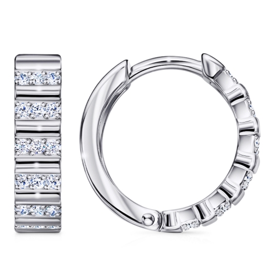 Серьги из серебра с фианитами