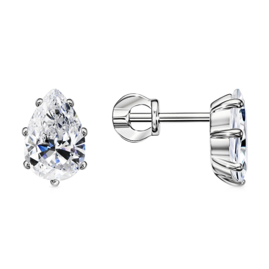 Серьги из серебра с фианитами