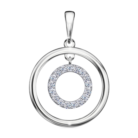 Подвеска из серебра с фианитами