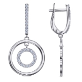 Серьги из серебра с фианитами