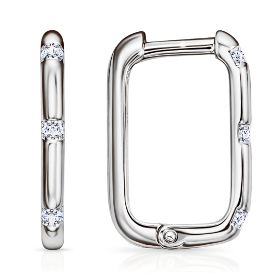 Серьги из серебра с фианитами