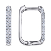 Серьги из серебра с фианитами