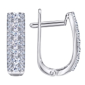 Серьги из серебра с фианитами