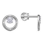 Серьги из серебра с фианитами