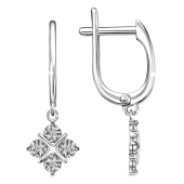 Серьги из серебра с фианитами