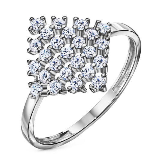 Кольцо из серебра с фианитами