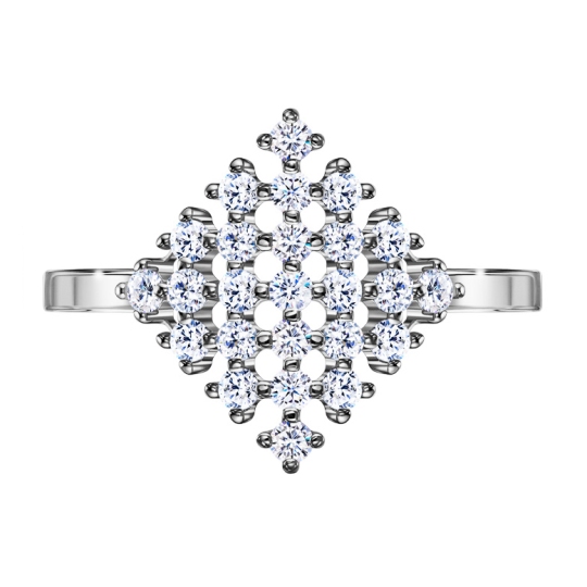 Кольцо из серебра с фианитами