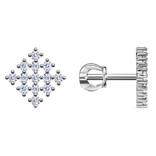 Серьги из серебра с фианитами