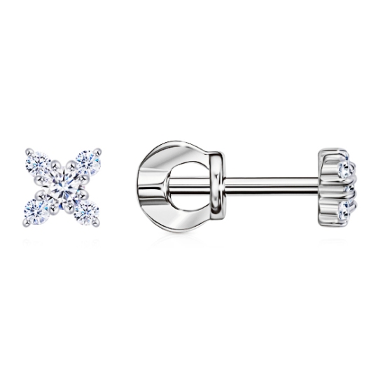 Серьги из серебра с фианитами